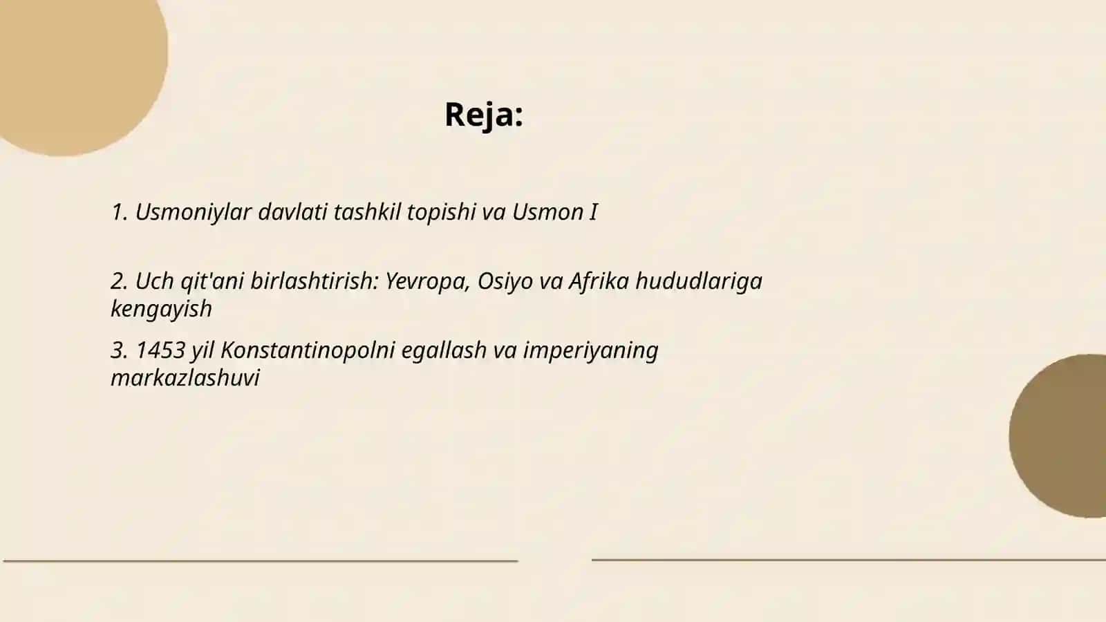 Uch qit'ani birlashtirgan sultonlik(Usmoniy turklar davlati) 2