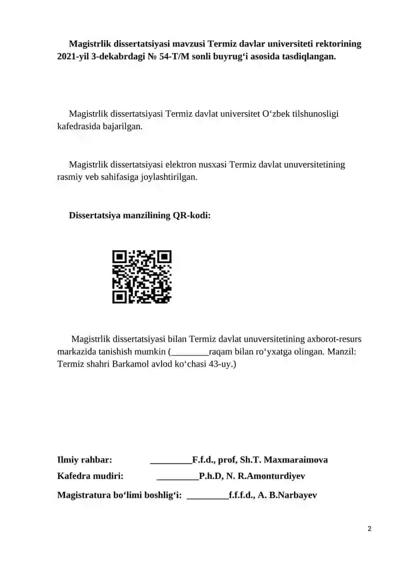 NORMAMATOVA GULASAL TOSHBOY QIZINING O‘ZBEK XALQ DOSTONLARIDA PAREMIOLOGIK BIRLIKLARNING IFODALANISHI 2