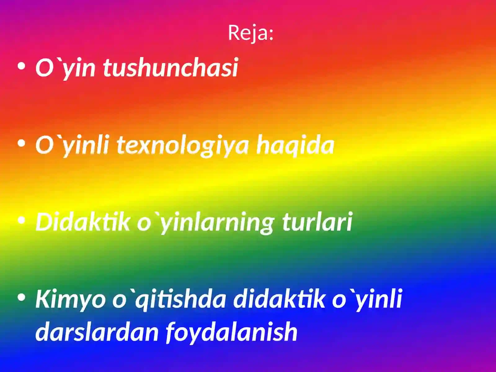 Kimyo darslarida didaktik o`yin texnologiyalaridan foydalanish 2
