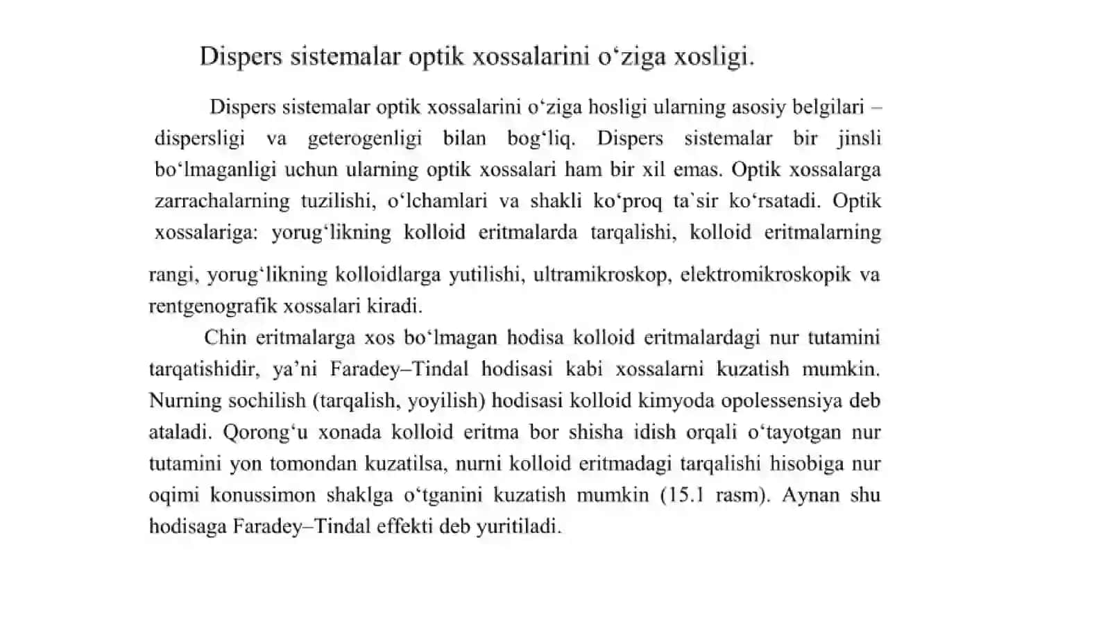 Kolloid eritmalarning optik xossalari 2