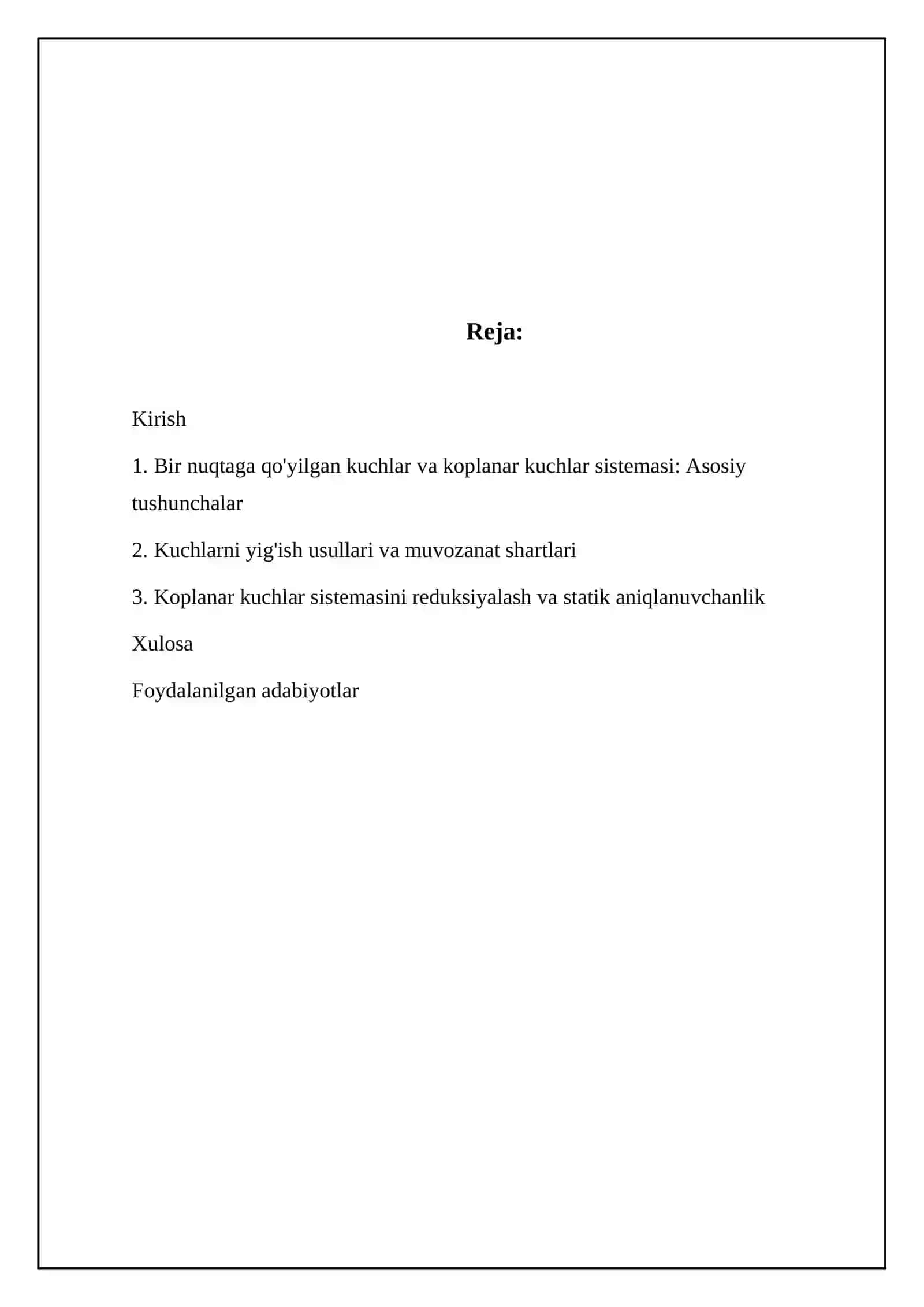 Kesishuvchi kuchlar va tekislikdagi kuchlar sistemasi 2