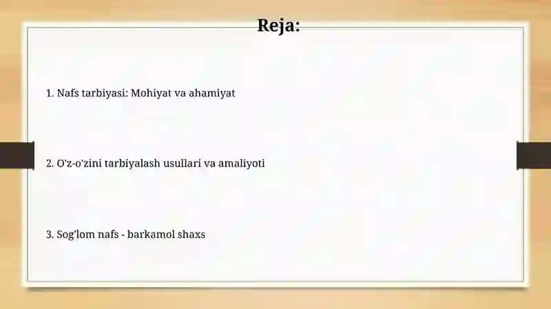Nafs tarbiyasi 2