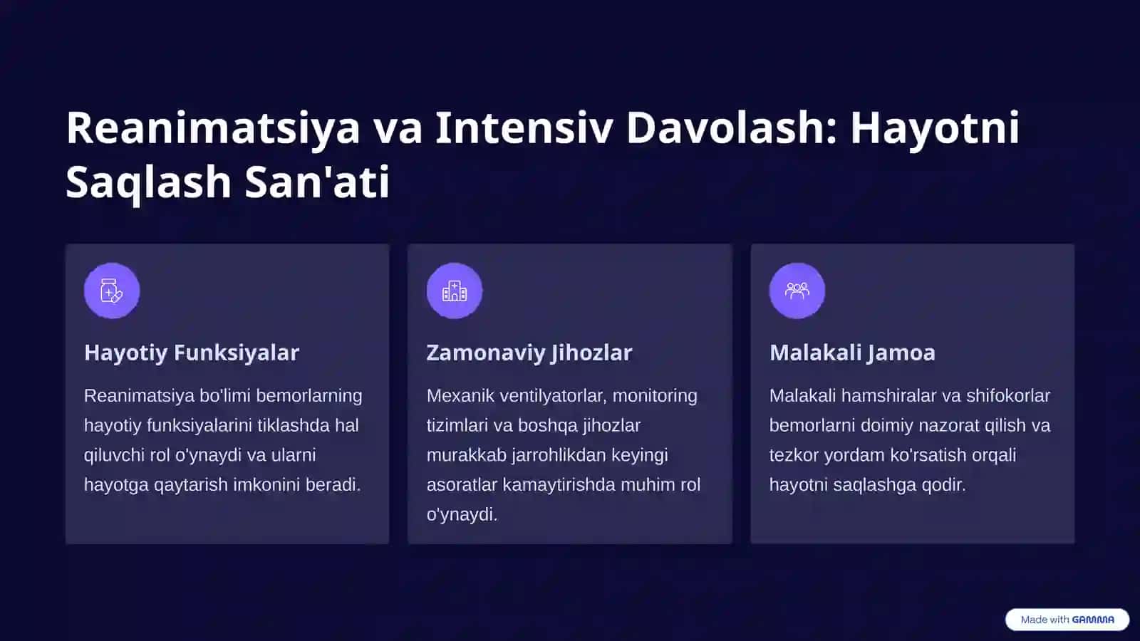 Reanimatsiya va Intensiv Davolash: Hayotni Saqlash San'ati 2