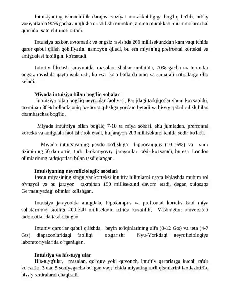 Sezgilar haqida umumiy tushuncha va uning nerv fiziologik asoslari 2