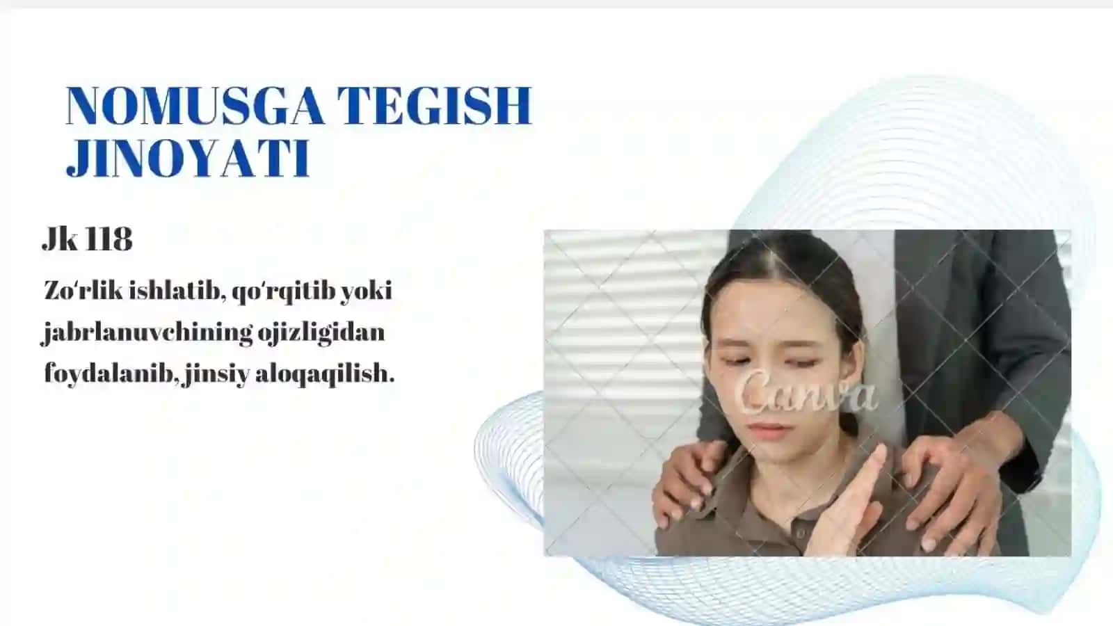 Nomusga tegish jinoyatini tergov qilish 2