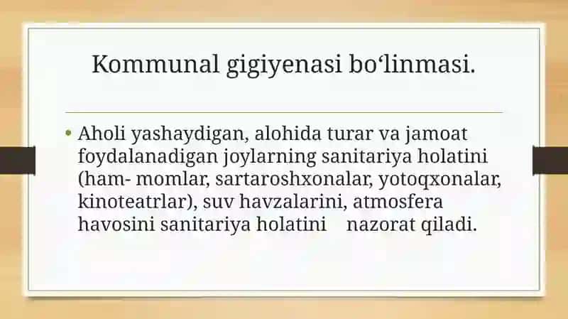 SANITARIYA-EPIDEMIOLOGIYA XIZMATINI UYUSHTIRISH 2
