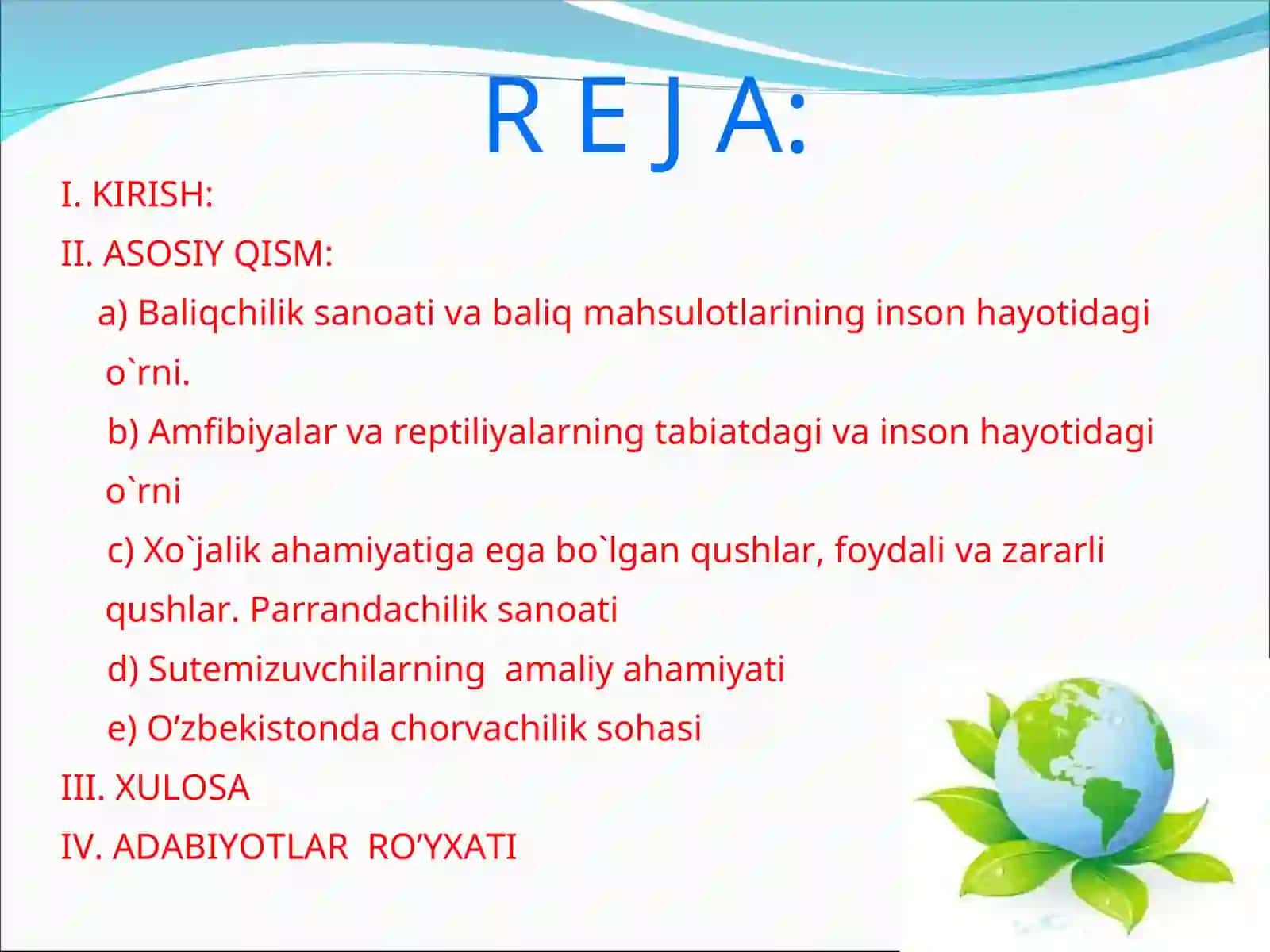 Zoologiya fani Kurs ishi 2