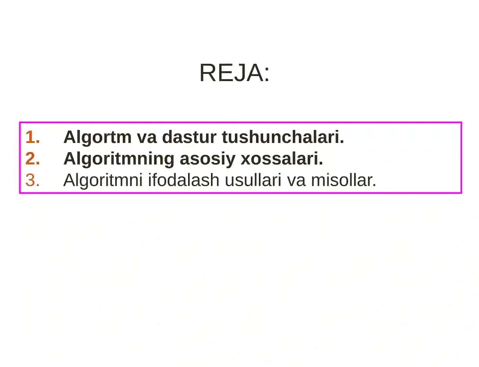 Algortm va dastur tushunchalari 2