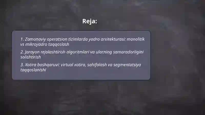Zamonaviy operatsion tizimlarning qiyosiy tahlili 2