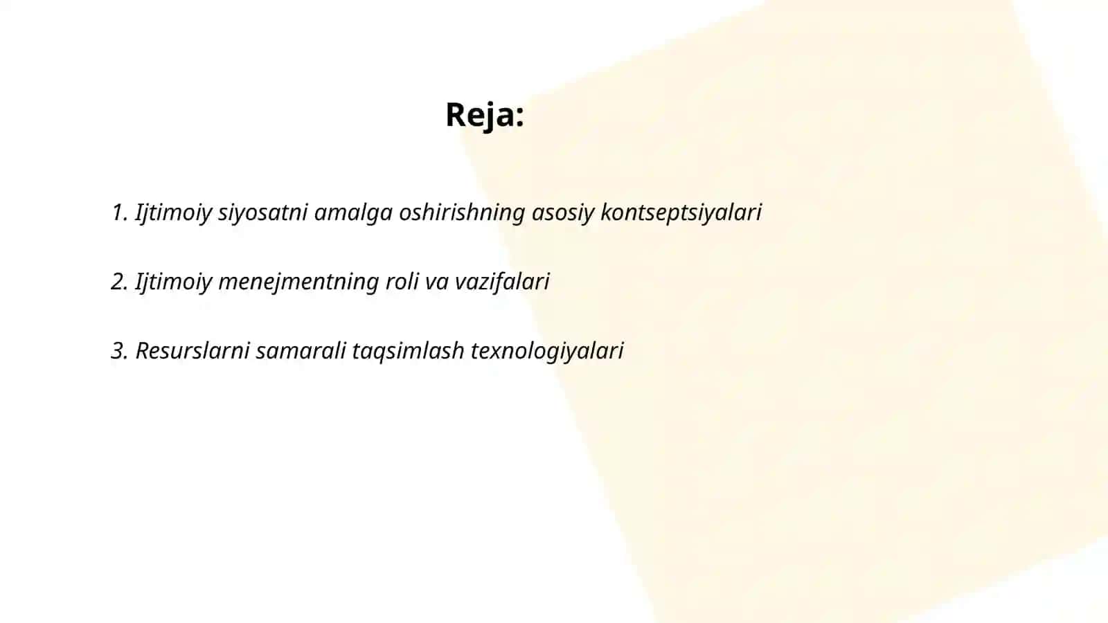 Ijtimoiy siyosat menejmentni amalga oshirishning universal texnologiyalari 2