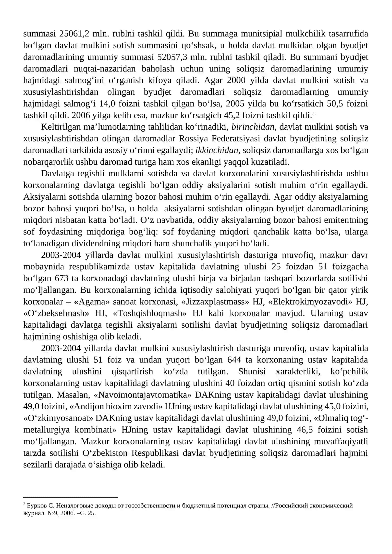 Soliqsiz daromadlarning davlat byudjeti daromadlarining hajmidagi o‘rni va dinamikasi 2