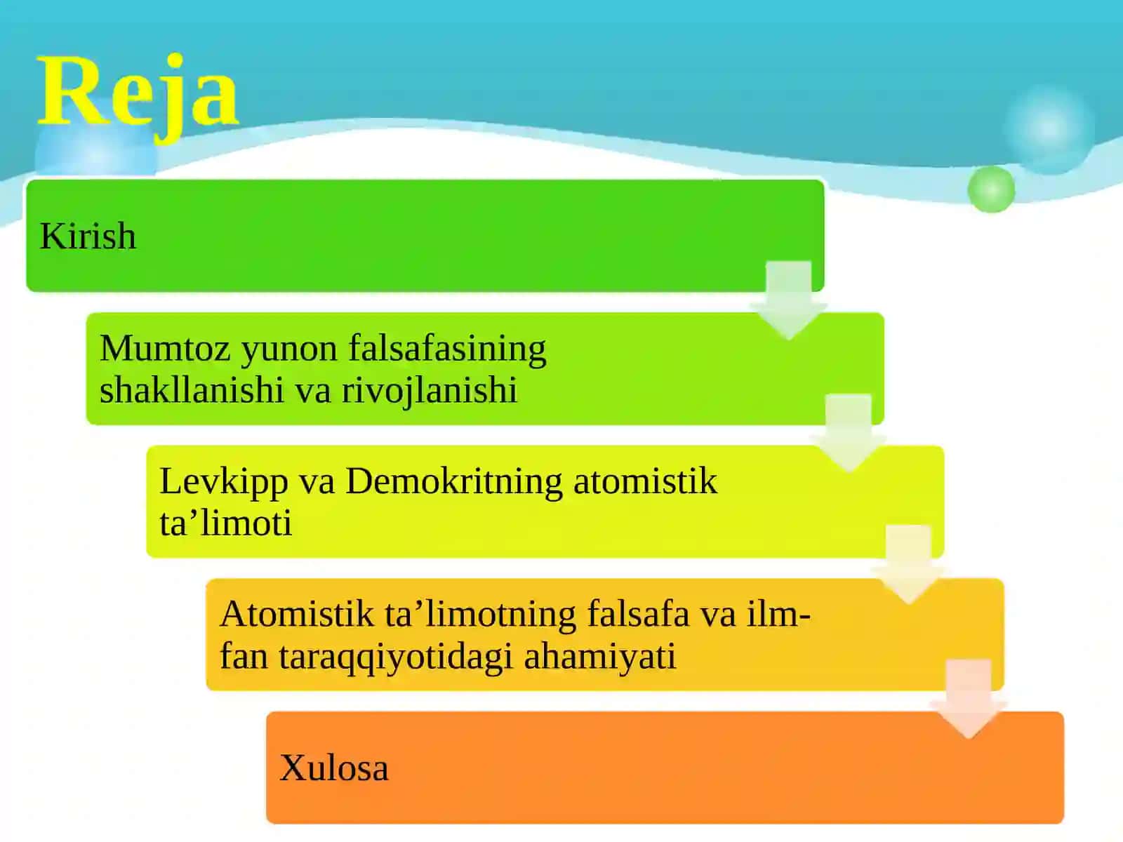 Mumtoz yunon falsafasi va Levkipp-Demokritning atomistik ta'limoti 2