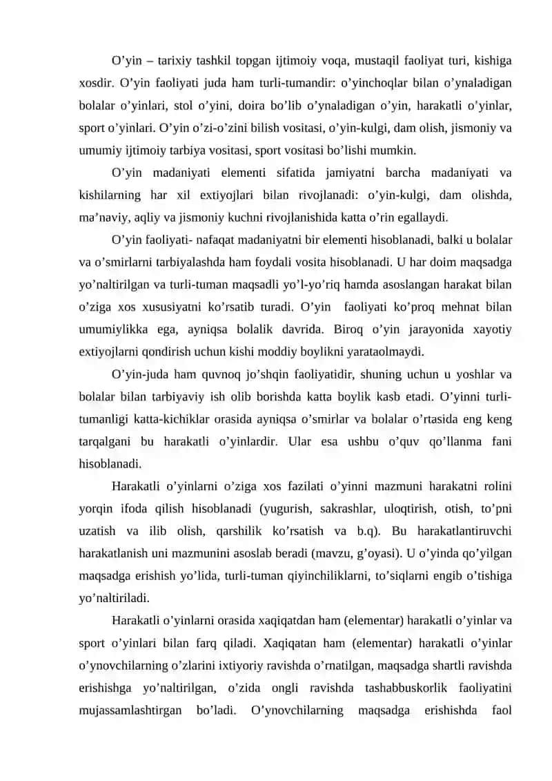Harakatli O'yinlar va Pedagogik Ahamiyati 2