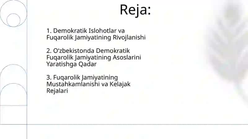 OʻZBEKISTONDA DEMOKRATIK, FUQAROLIK JAMIYATI ASOSLARINING SHAKLLANISHI 2