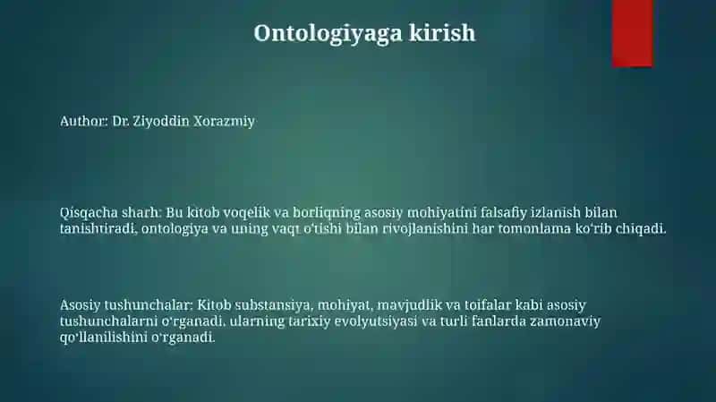 Borliq (Ontologiya) Va Rivojlanish Falsafasi 2