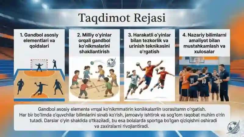 Milliy va harakatli o’yinlar orqali sport o’yinlari elementlarni o’rgatish (Gandbol) 2