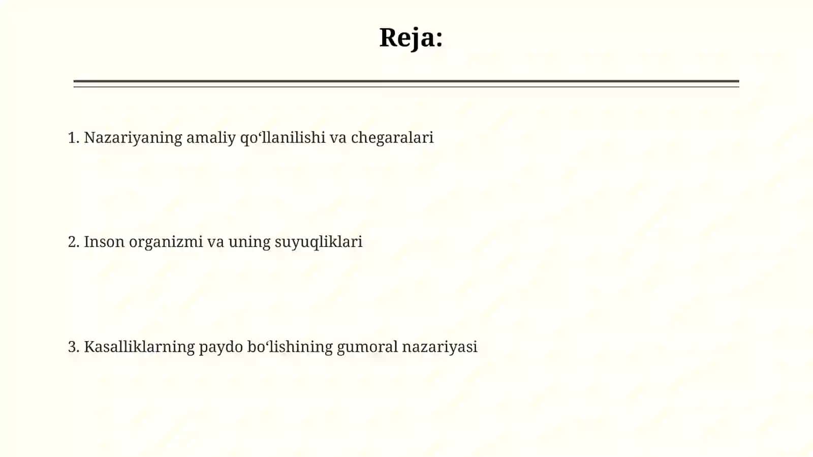 Kasalliklar va inson mijozlari paydo bòlishininggumoralnazariaysi 2