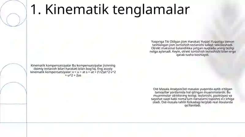 Yuqoriga Tik Otilgan Jism Harakati Va Oid Masala Tahlili 2