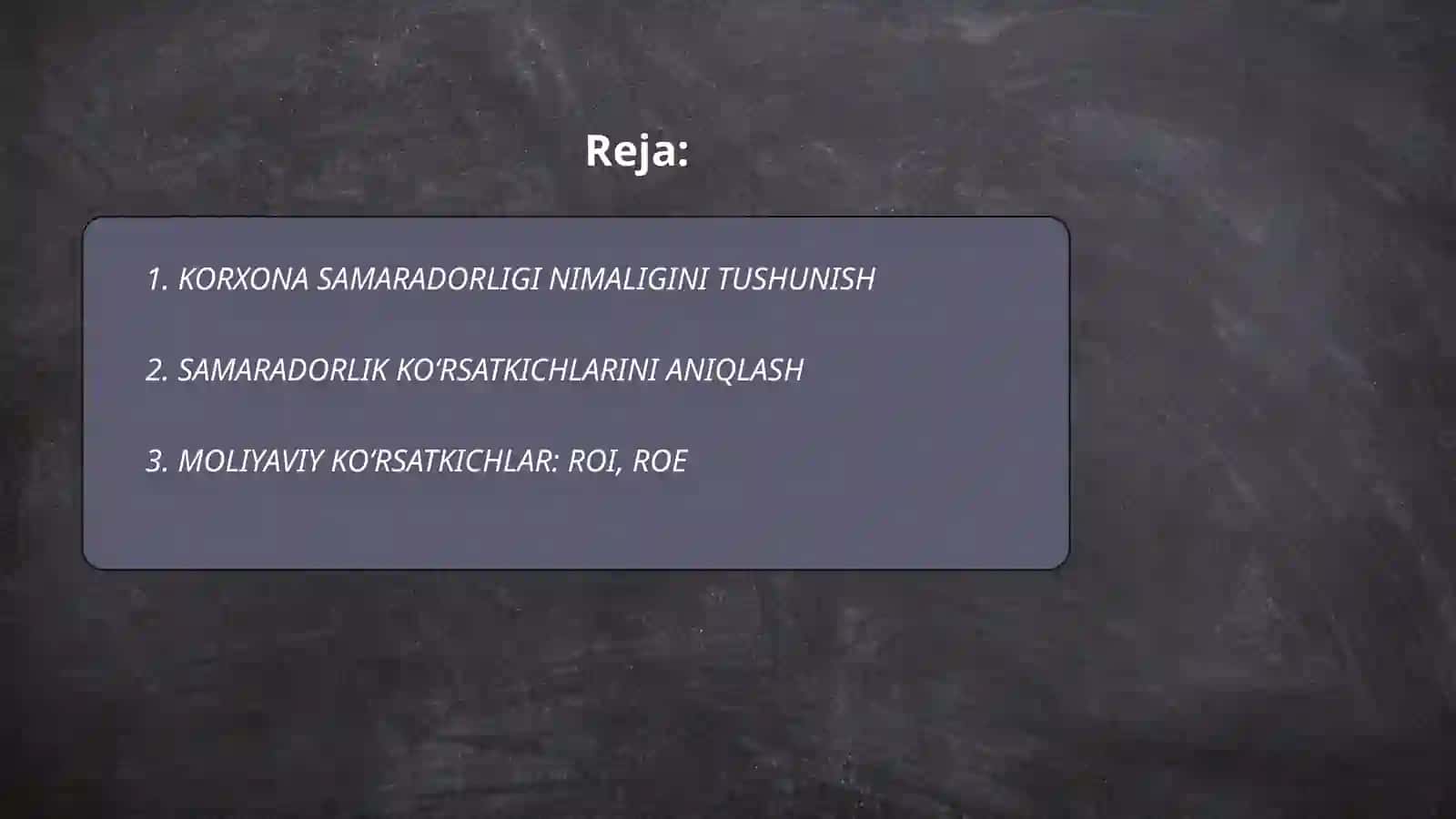KORXONA SAMARADORLIGINI BAHOLASHDA STATISTIK USULLARI 2