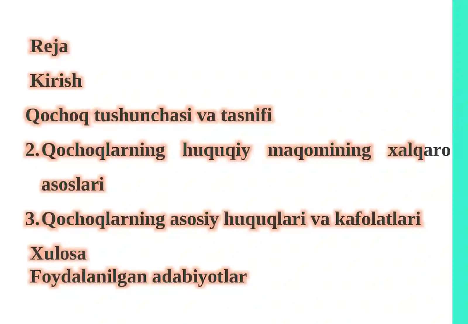 Qochoqlar tushunchasi va qochoqlar huquqiy holati 2