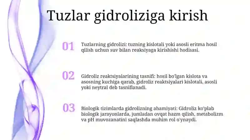 Tuzlar Gidrolizi Va Gidroliz Reaksiyalar Tasnifi 2