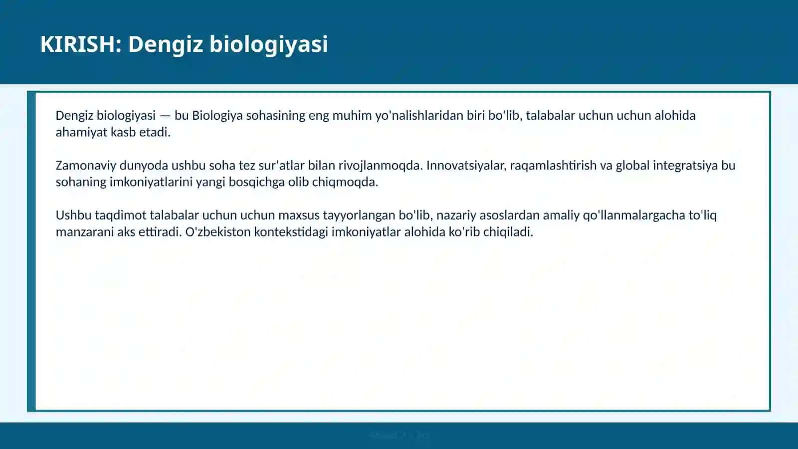 Dengiz biologiyasi 2