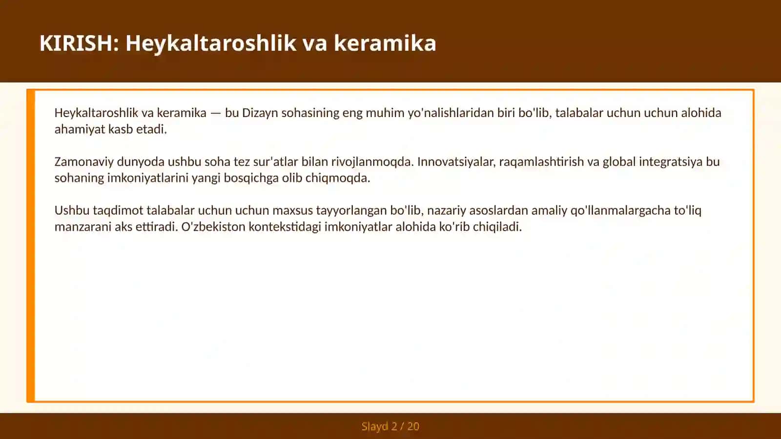 Heykaltaroshlik va keramika 2