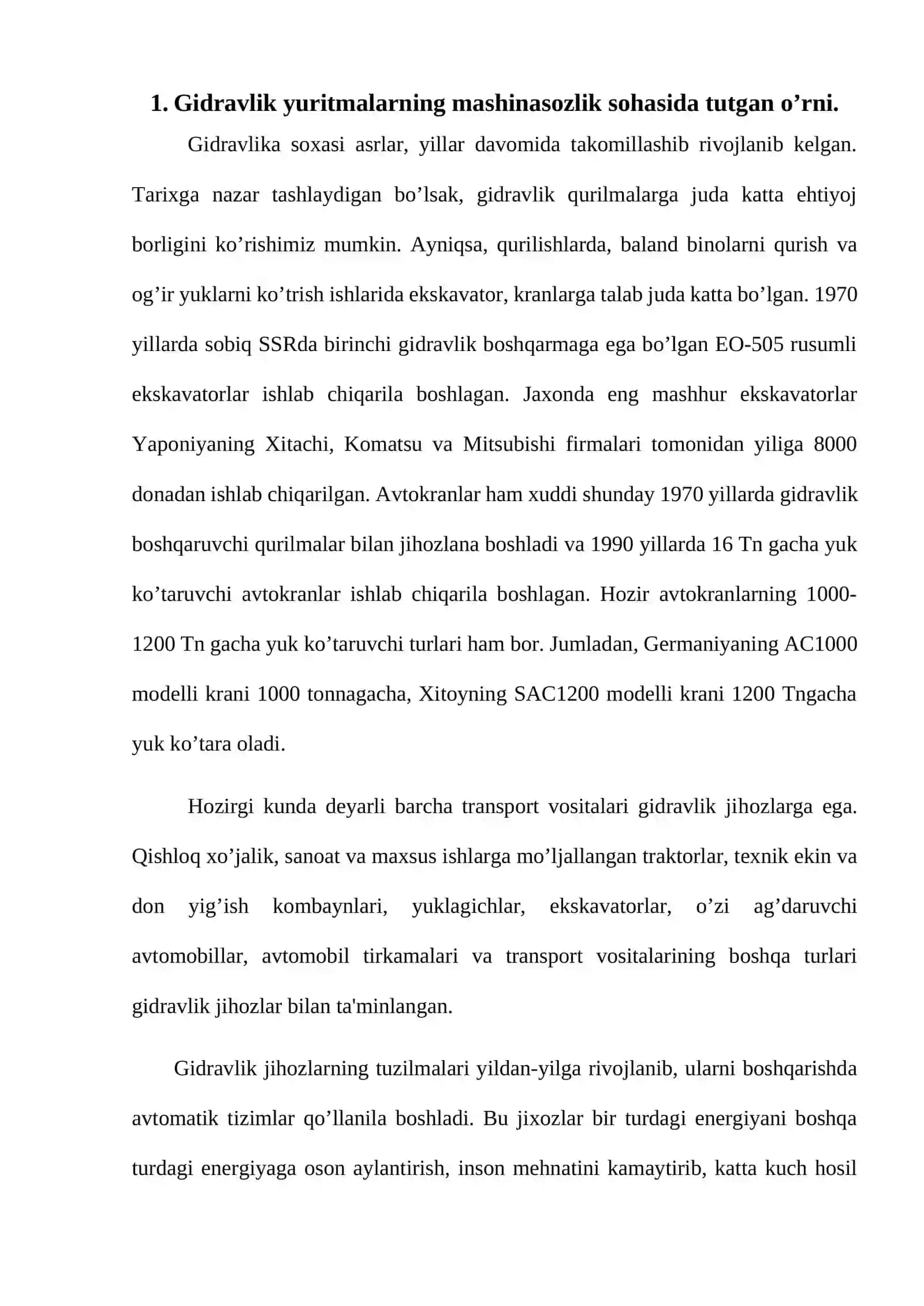 Zamonaviy gidroyuritmalarning rivojlanish tarixi 2