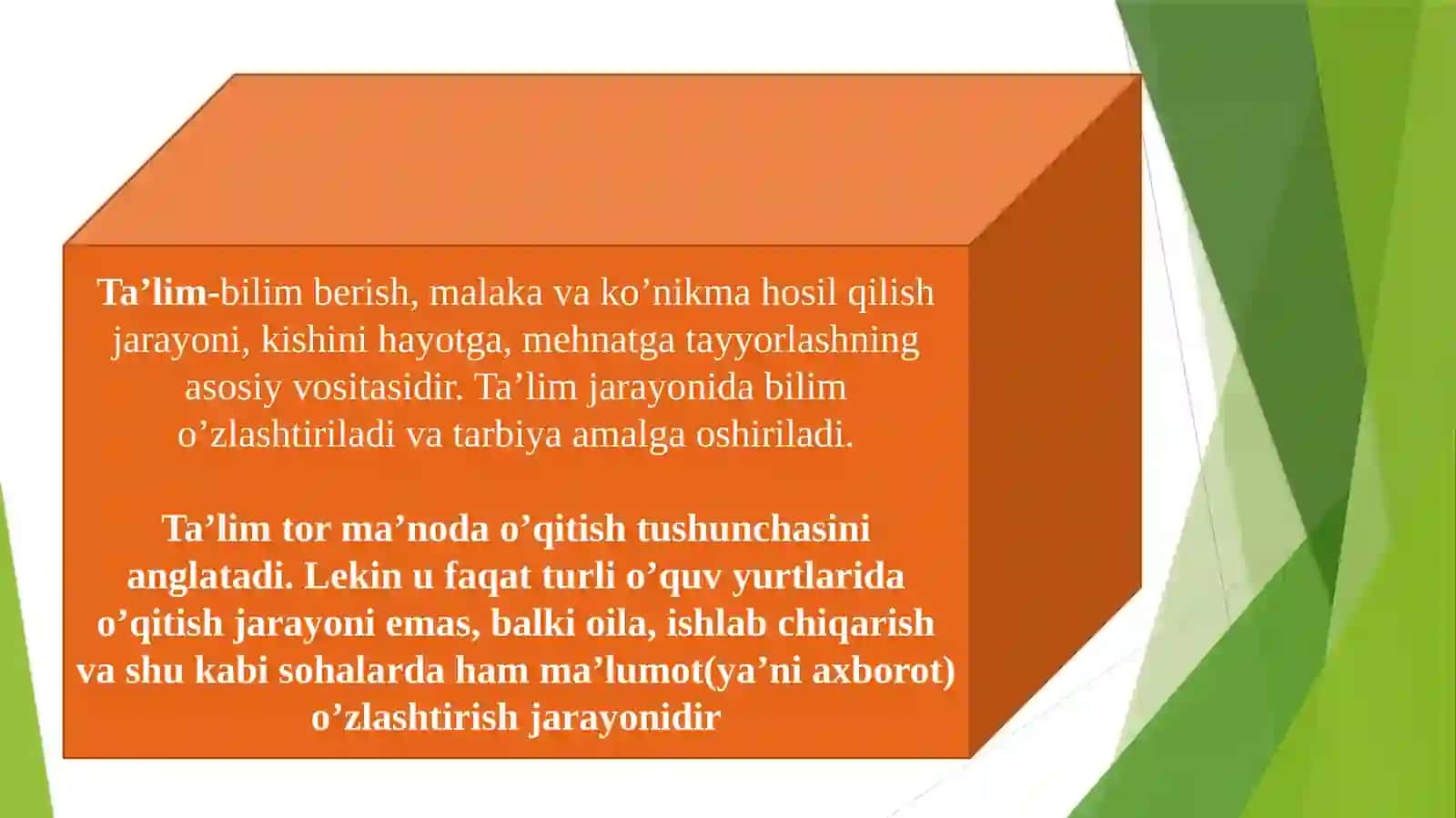 Bilimlarni to'liq o'zlashtirishga qaratilgan ta'lim texnologiyasi 2