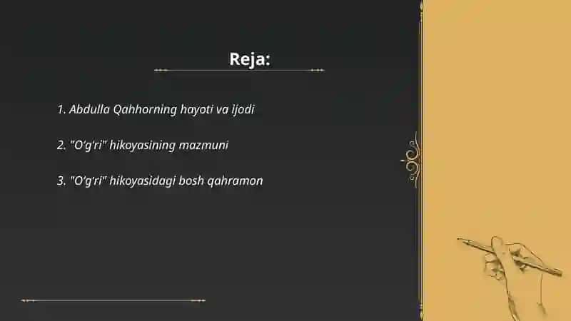 Abdulla Qahhorning "Oʻgʻri" hikoyasi 2