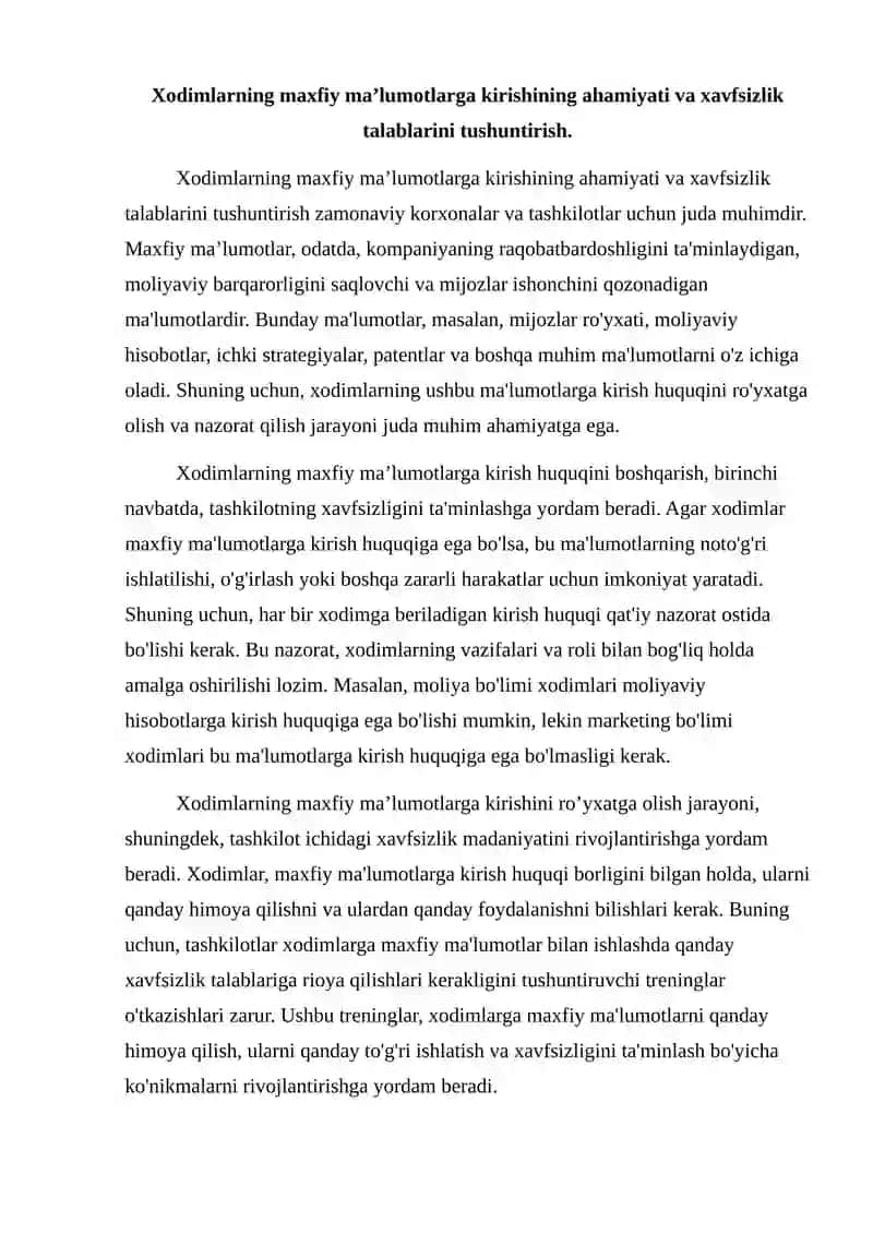 Xodimlarning maxfiy ma’lumotlarga kirishlarini ro’yxatga olish 2
