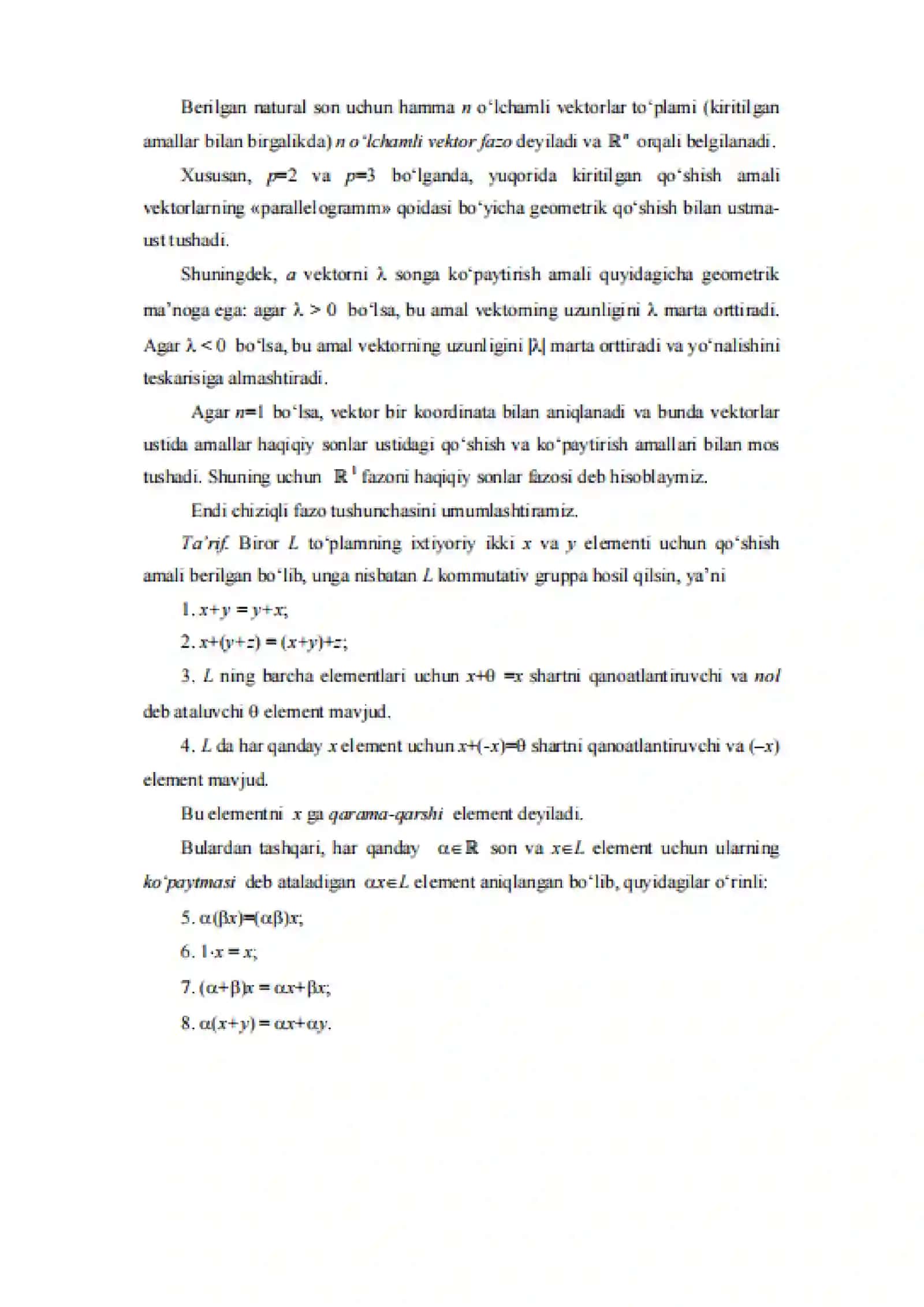 Chiziqli fazolar 2