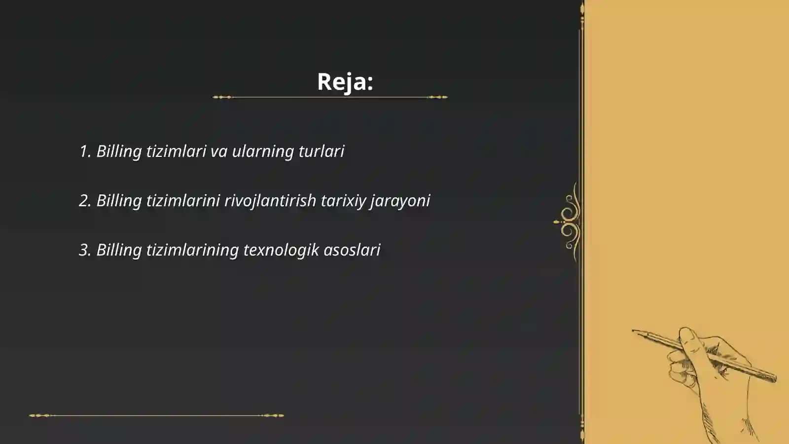 Billing tizimni ishlash tehnalogiyasi va iqsodiyotda qolanish salmog'i 2