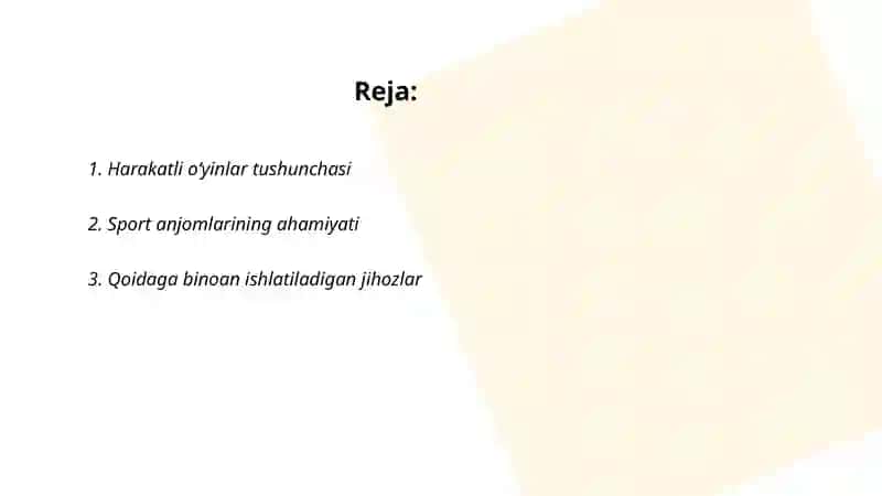 Harakatli oyinlar buyumlar bilan Mashiqlar bajarish 2