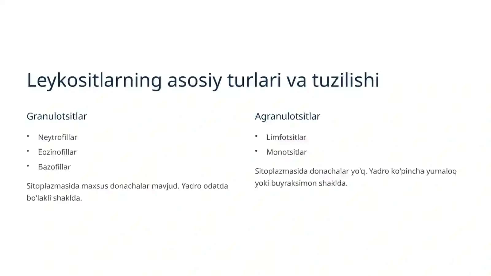 Leykositlar fiziologiyasi 2