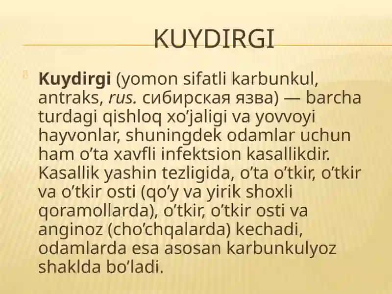 O‘ta xavfli infeksiyalar: kuydirgi, brutselliyoz qo'zg'atuvchilarning tasnifi va labarator tashxisi 2