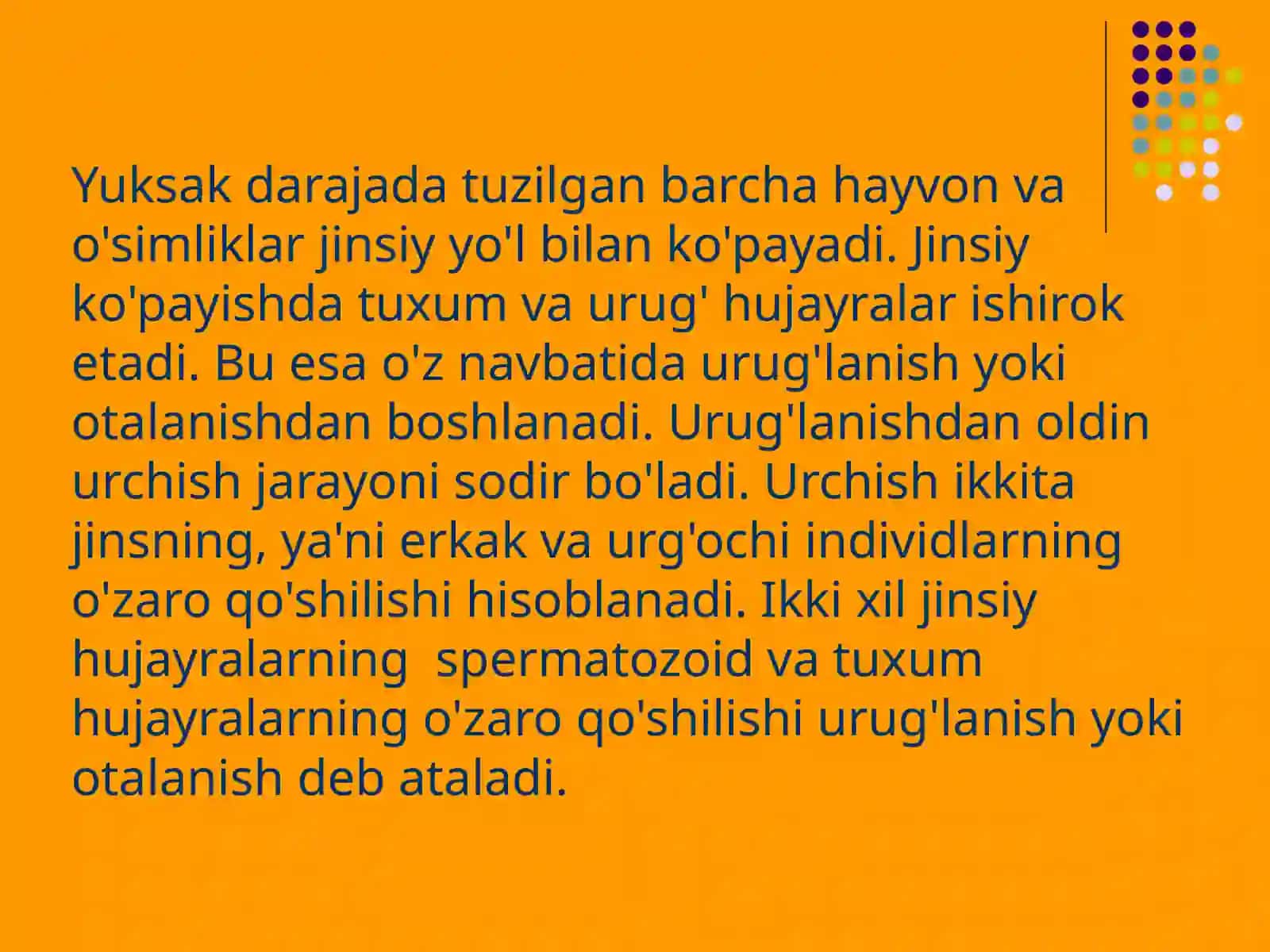 URUG’LANISH. URCHISH, URUG’LANISH, OTALANISH JARAYONLARINING MUXIM XUSUSIYATLARI 2