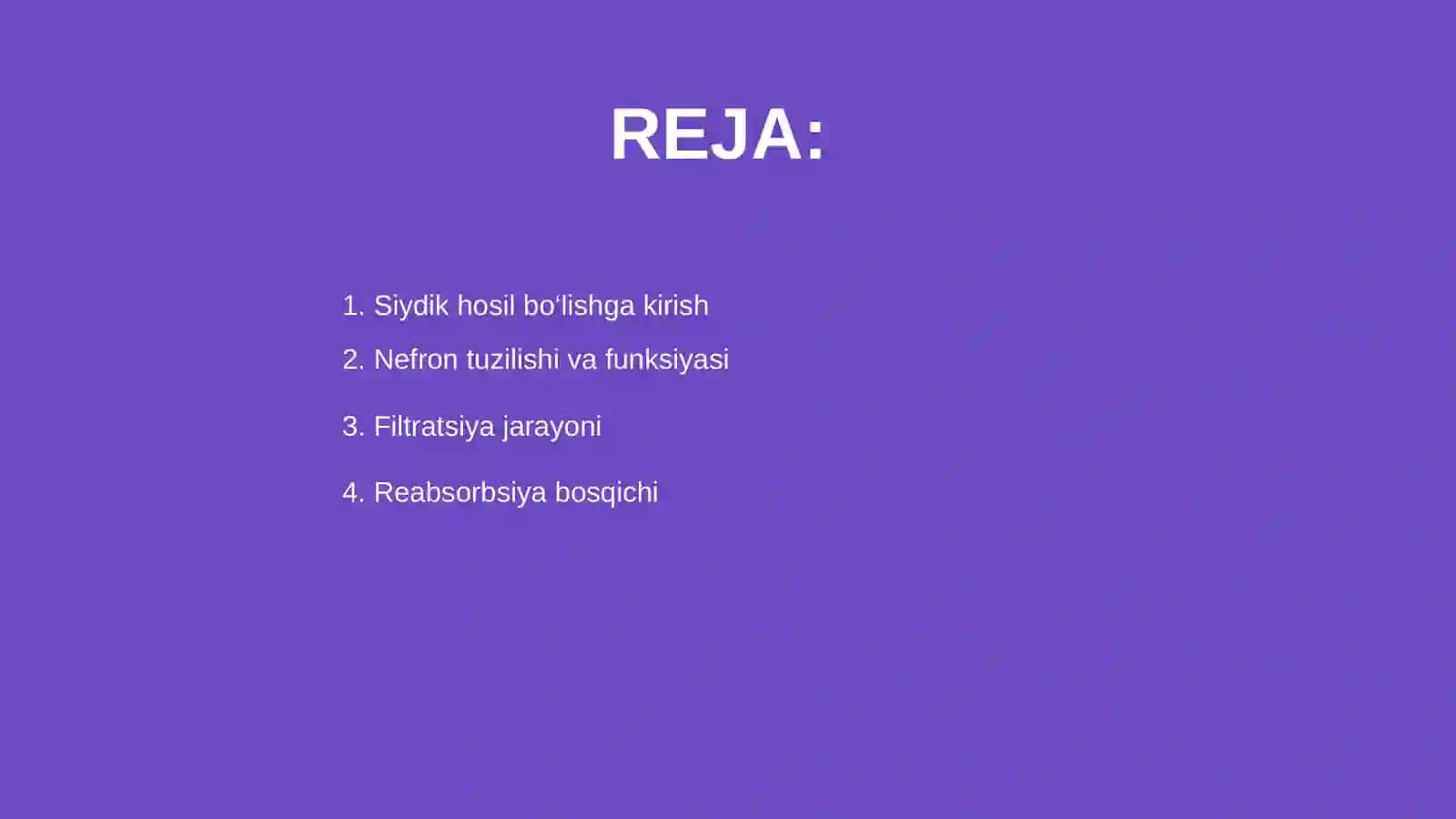 Siydik hosil bo‘lish jarayoni fiziologiyasi 2