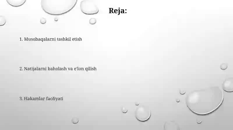 Yengil atletika va gimnastika sport turlari bo‘yicha musobaqalar tashkil etish va hakamlik qilish 2