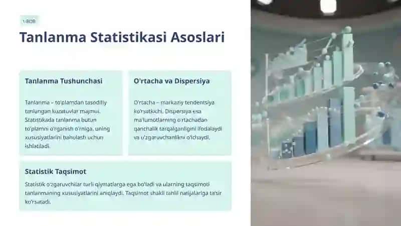 Tanlanma O'rtacha va Tanlanma Dispersiyalarni Hisoblashning Qo'shish Metodi 2