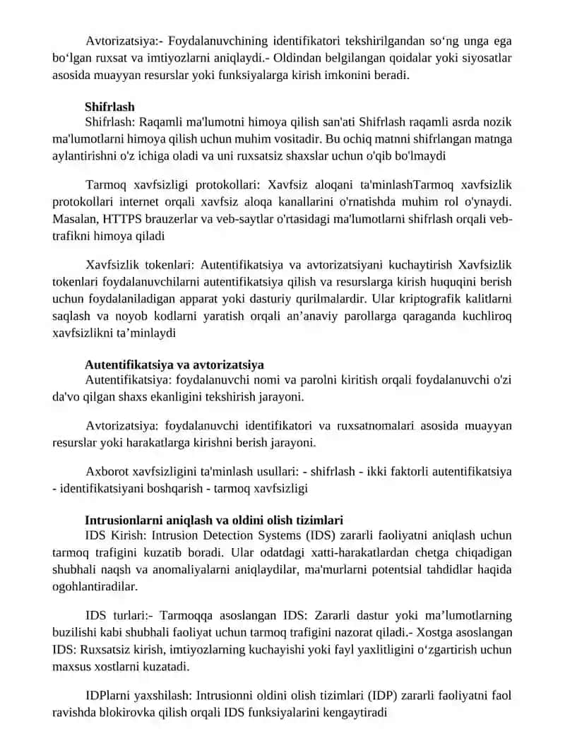 Axborot Xavfsizligini Ta'Minlash Usullari 2