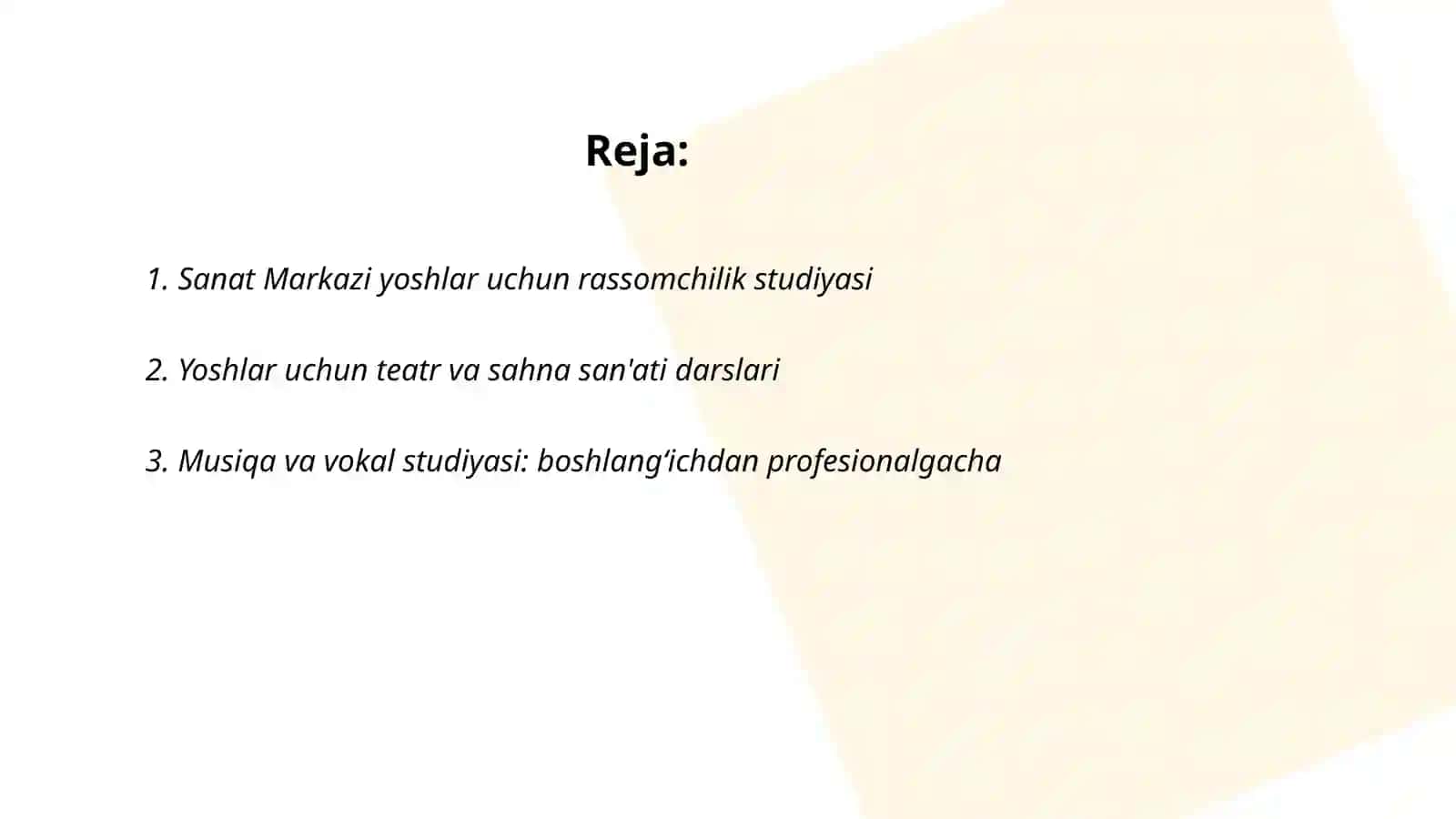 Sanat Markazi boxca yowdagilar uchun 2