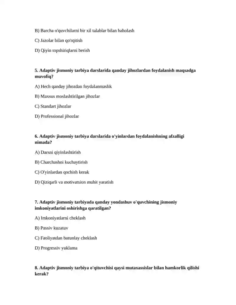 Adaptiv josmoniy tarbiya boyicha orgatish usullari 2