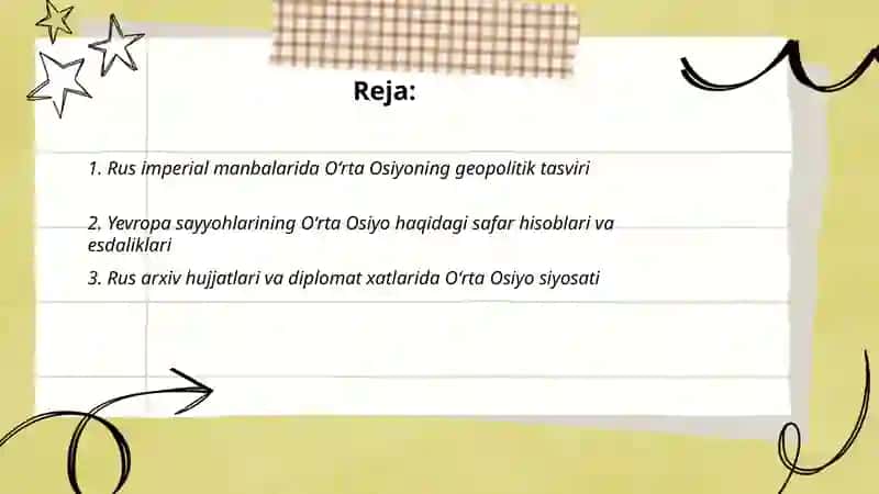 Oʻrta Osiyo haqida rus va yevropa manbalari 2