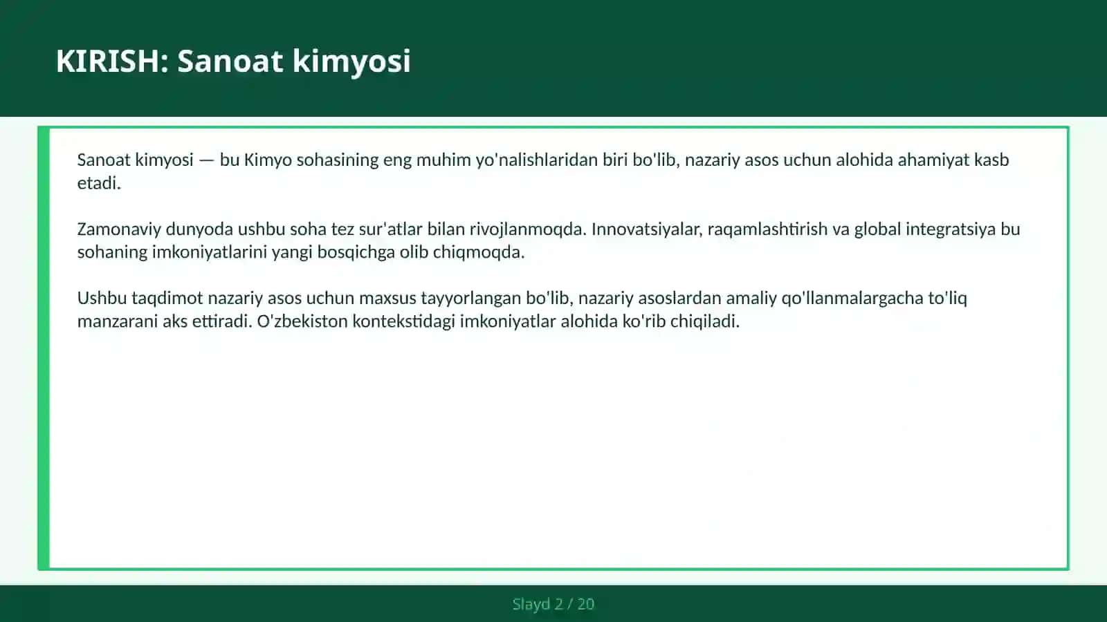 Sanoat Kimyosi 2