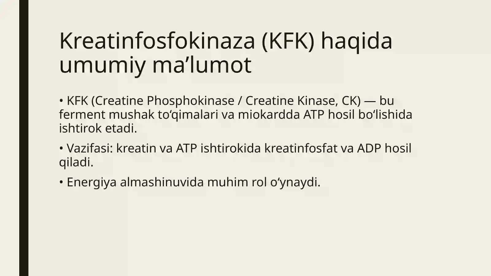 Kreatinfosfokinazaning izoshakllari va ularni aniqlashning klinik ahamiyati 2