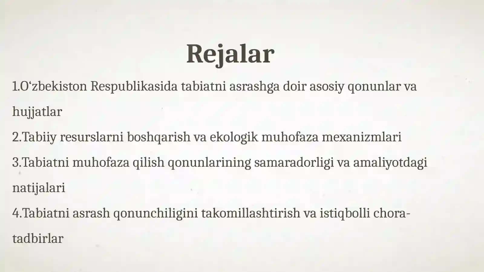 Tabiatni muhofaza qilish tushunchasi va qonuniy asoslari 2