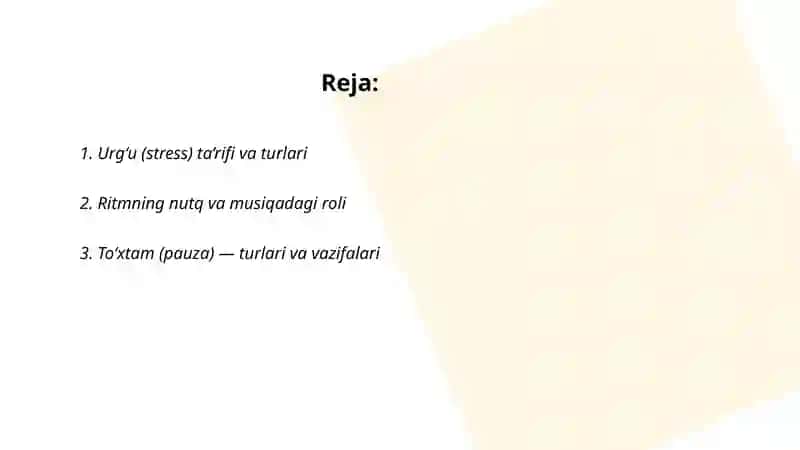 Urg‘u, ritm va to‘xtam (pauza) va ularning ahamiyati 2