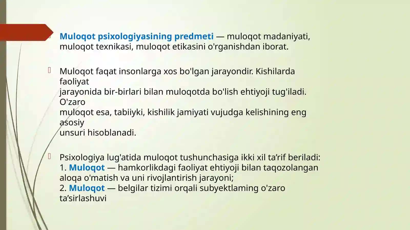 MULOQOT PSIXOLOGIYASINING PREDMETI,MAQSAD VA VAZIFALARI 2
