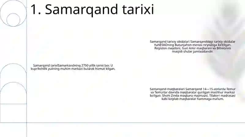 Samarqand Tarixiy Obidalar 2